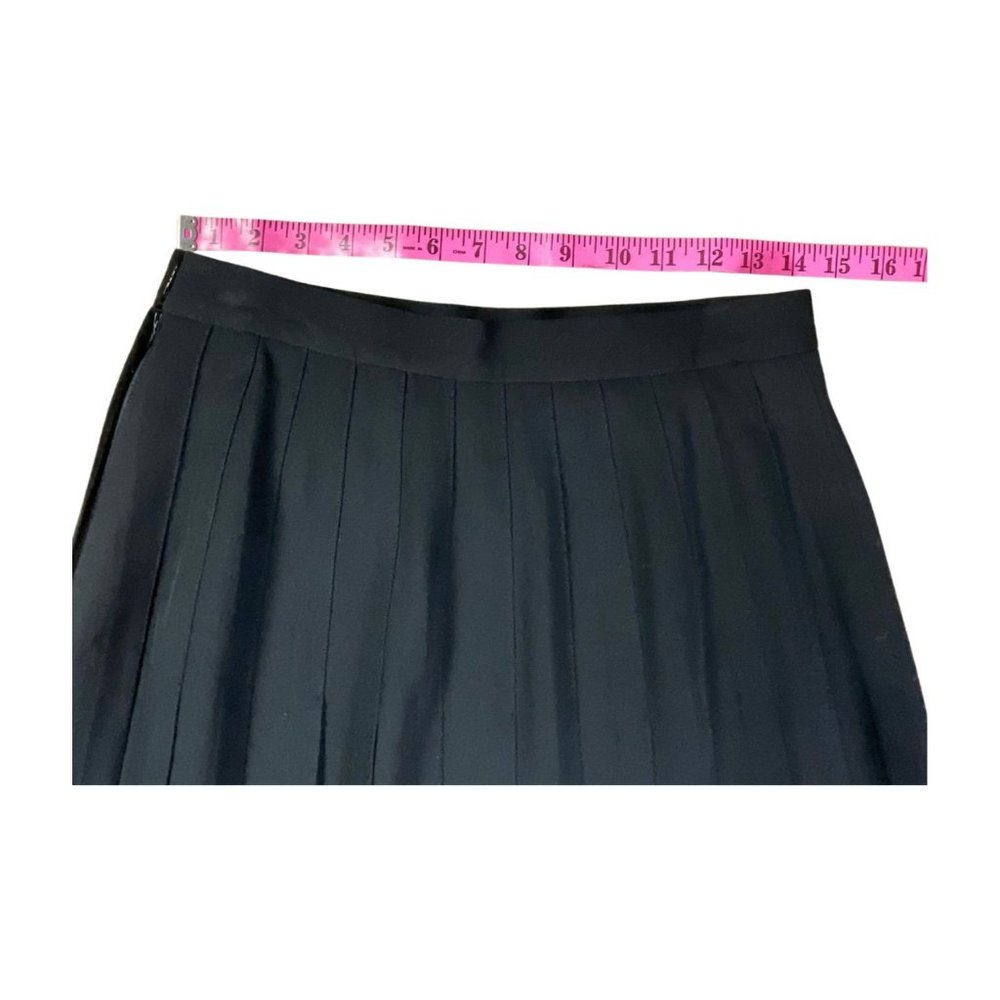 Austin Reed Vintage Pleated Black Wool Midi Skirt Size 10 29" - Picture 3 of 9